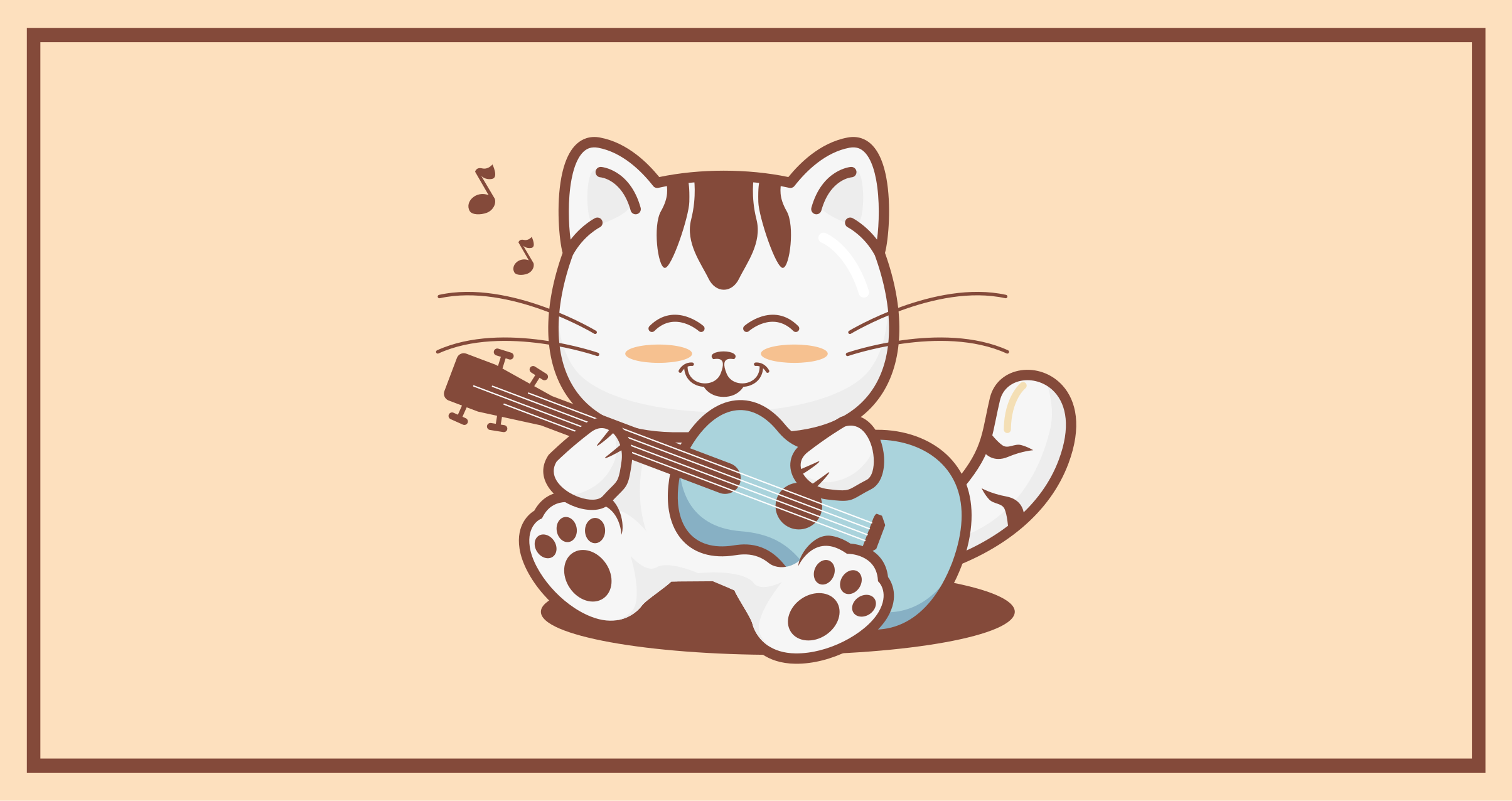 Tapete vinílico de animais músico gato feliz - TenStickers