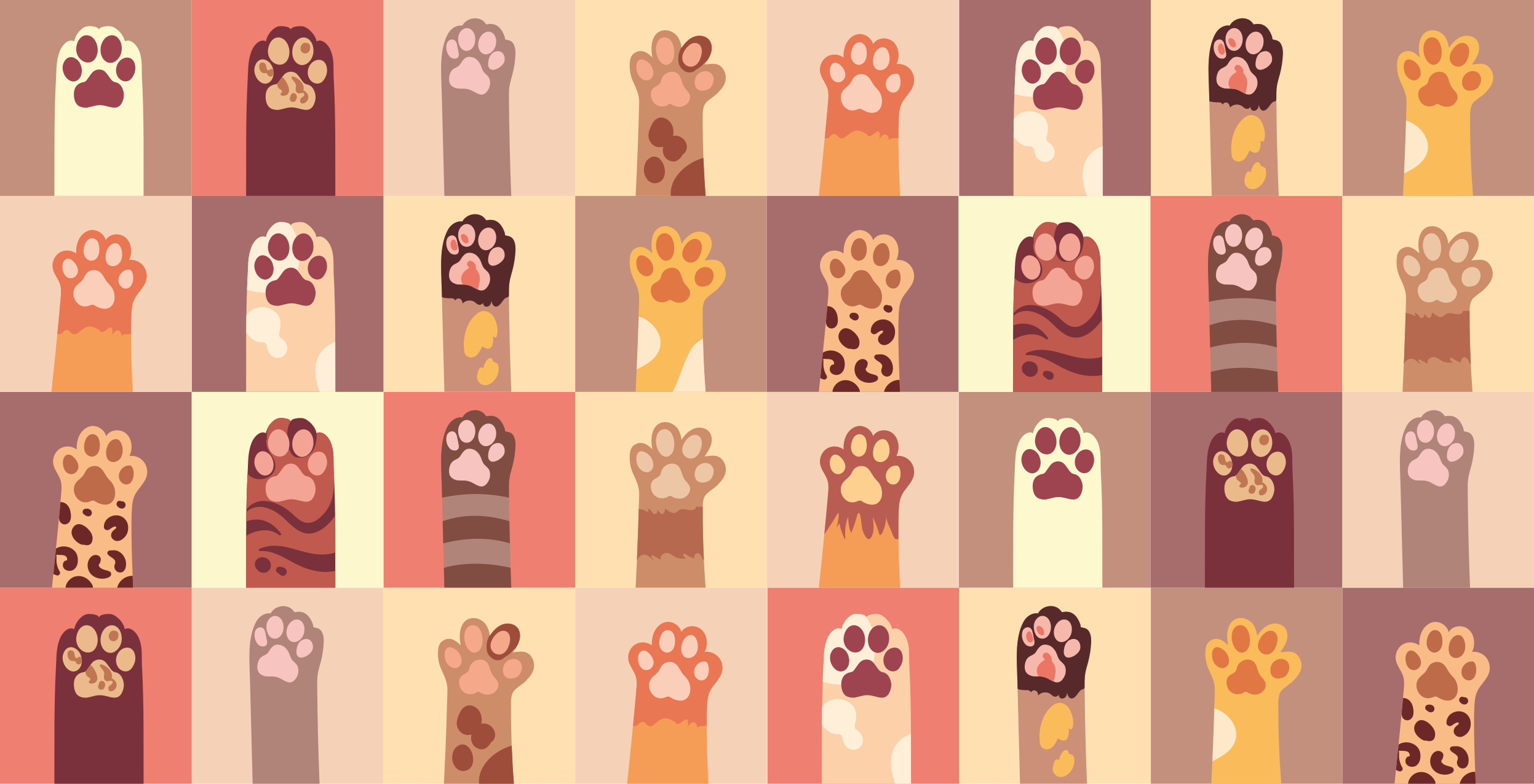 Gato patas desenho animal tapete - TenStickers
