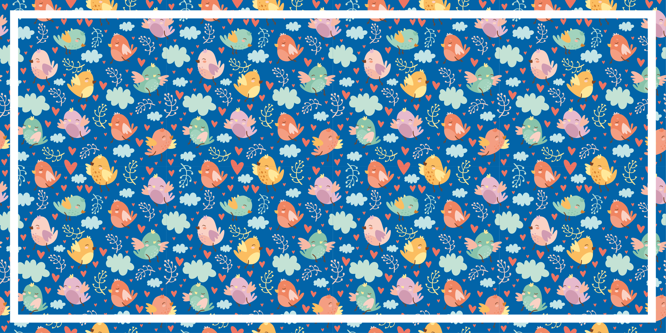 Bonito tapete de desenho animado de pássaros voadores - TenStickers