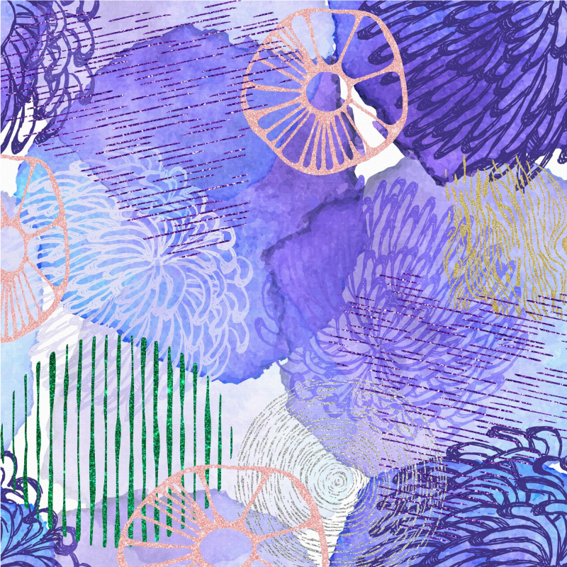 Tapete vinílico casa de banho padrões de redemoinhos florais - TenStickers