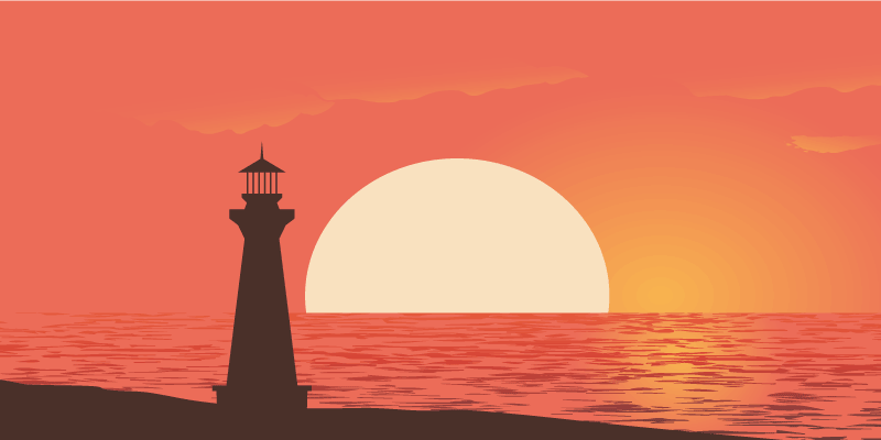 Tapete moderno de produtotropical farol - TenStickers