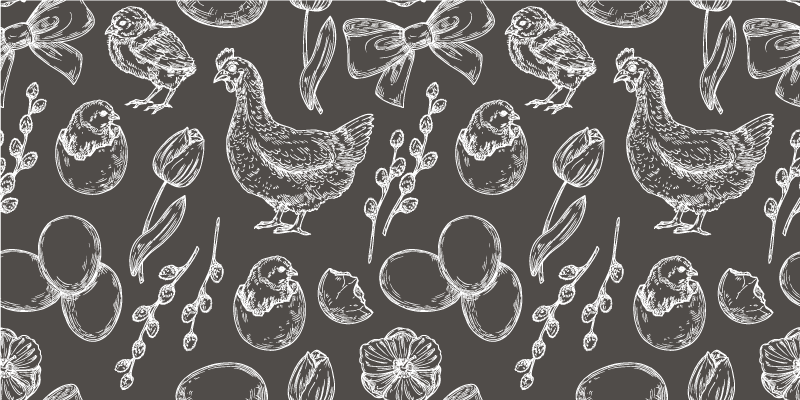 Tapete vinílico cozinha motivos encantadores de fazenda - TenStickers