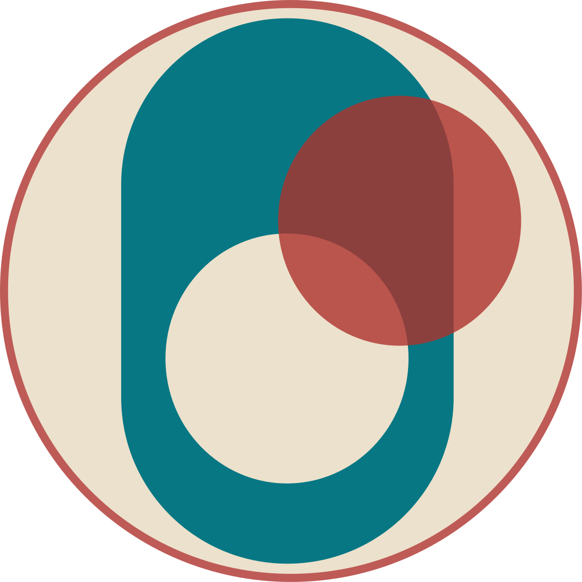 Tapete geométrico de arte abstrata de dois círculos - TenStickers