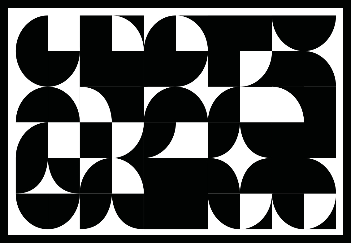 Tapetes de padrão geométrico de círculo preto - TenStickers