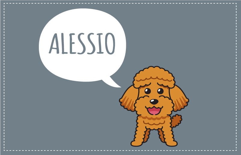 Personagem de desenho animado feliz cão poodle tapete animal - TenStickers