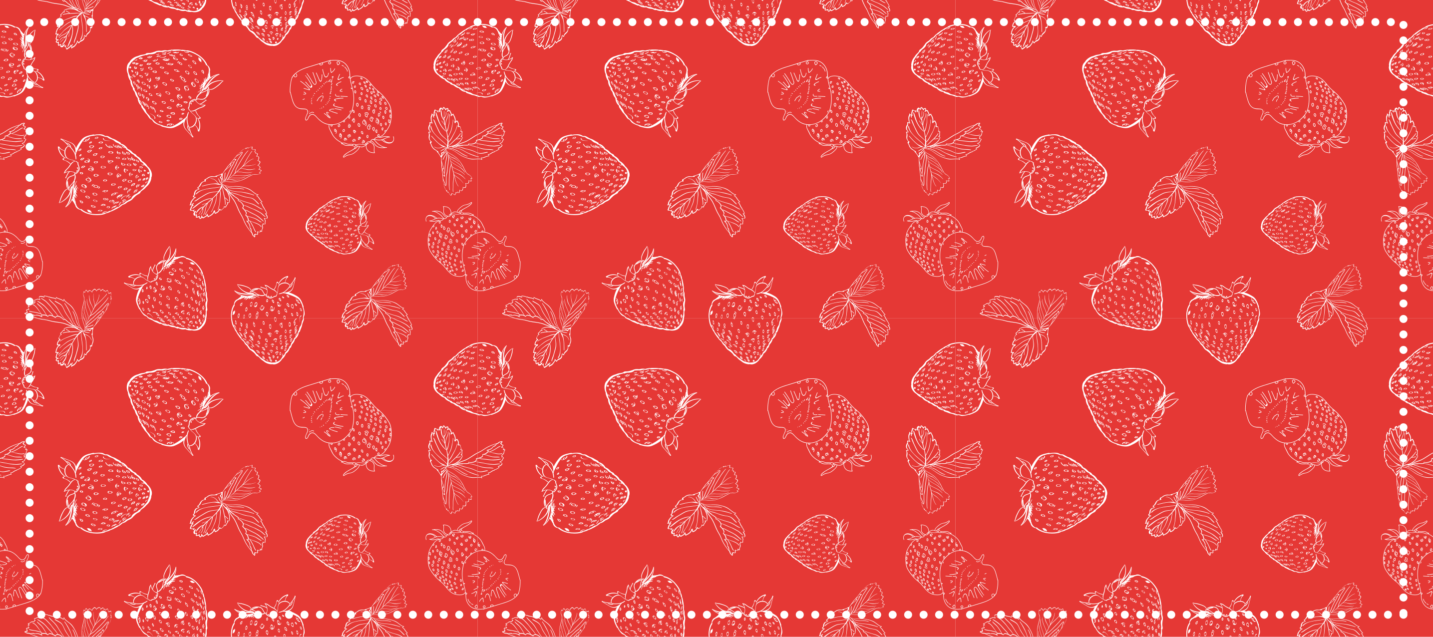 Tapete vinílico cozinha padrão de morango brilhante - TenStickers