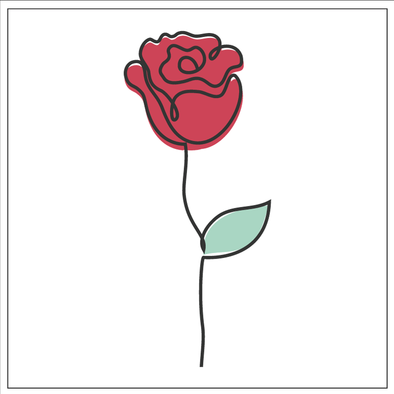 Tapete vinílico flores e plantas flor de rosa elegante - TenStickers