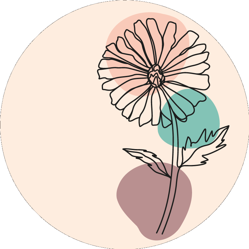 Tapete vinílico flores e plantas silhueta floral elegante - TenStickers