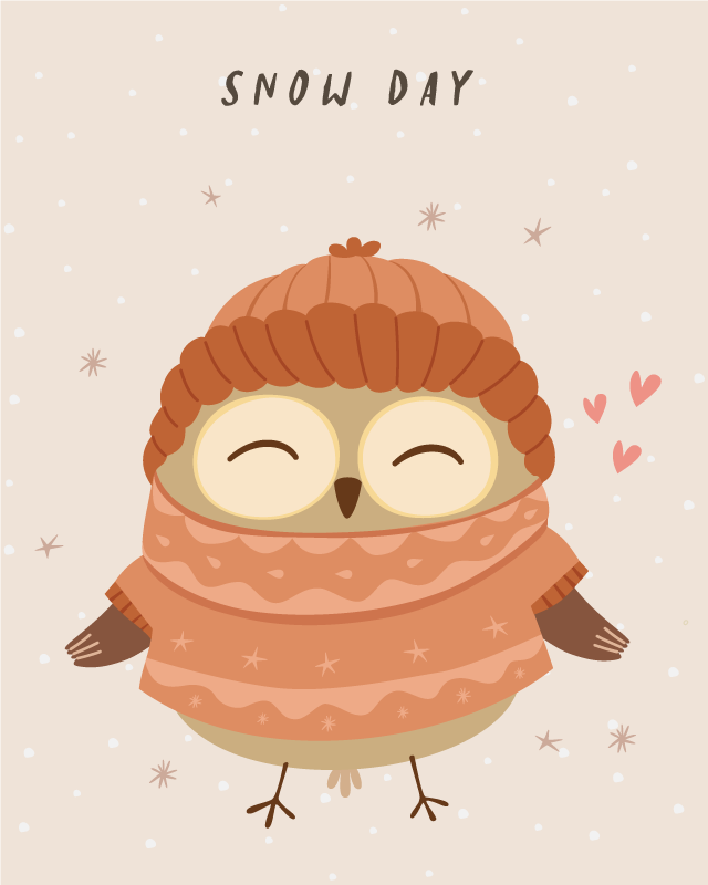 Tapete vinílico para bebés pingente de coruja da neve - TenStickers