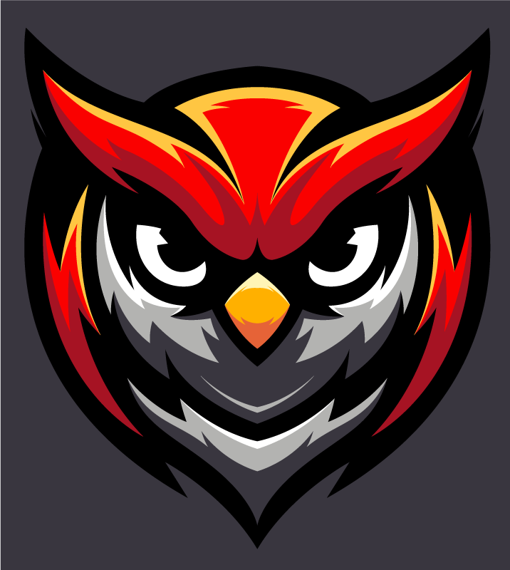 Tapete vermelho do quarto da mascote da coruja - TenStickers