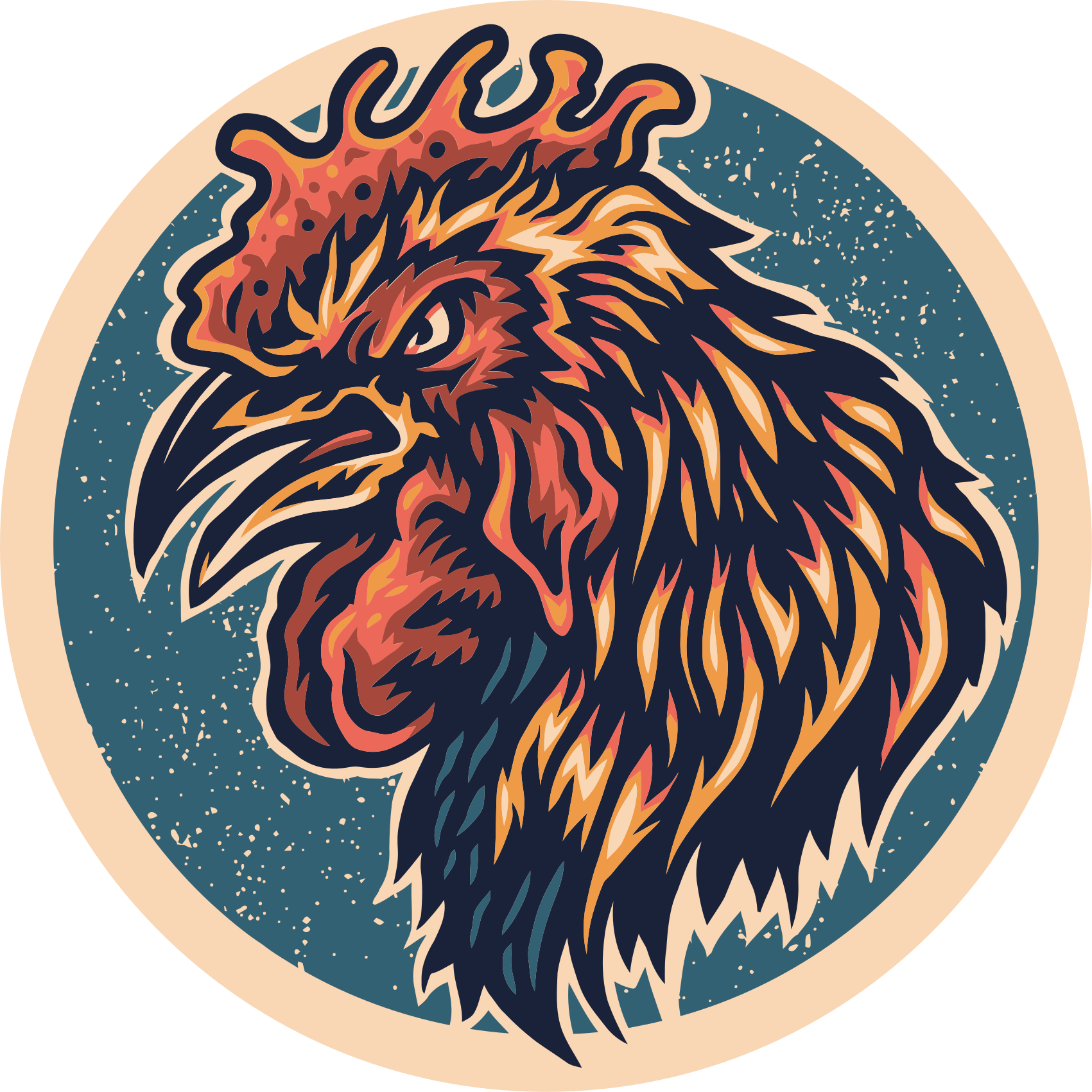 Tapete de vinil animal galo bravo - TenStickers