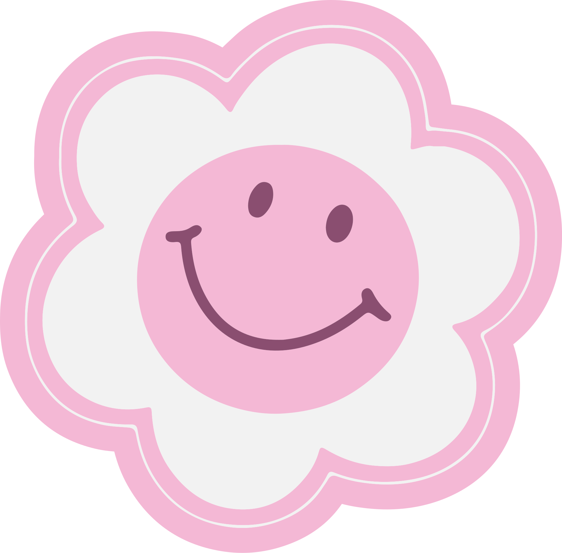 Tapete vinílico juvenil emblema floral sorridente - TenStickers