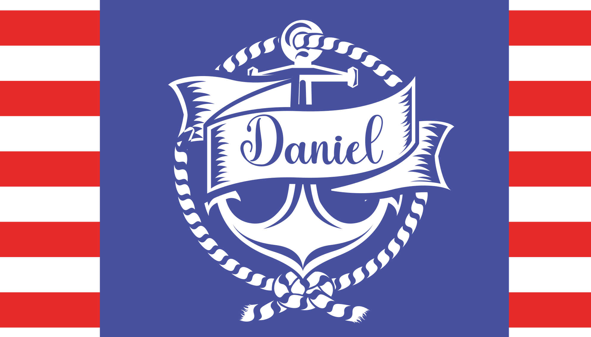 Tapete vinílico com nome projeto de âncora náutica - TenStickers