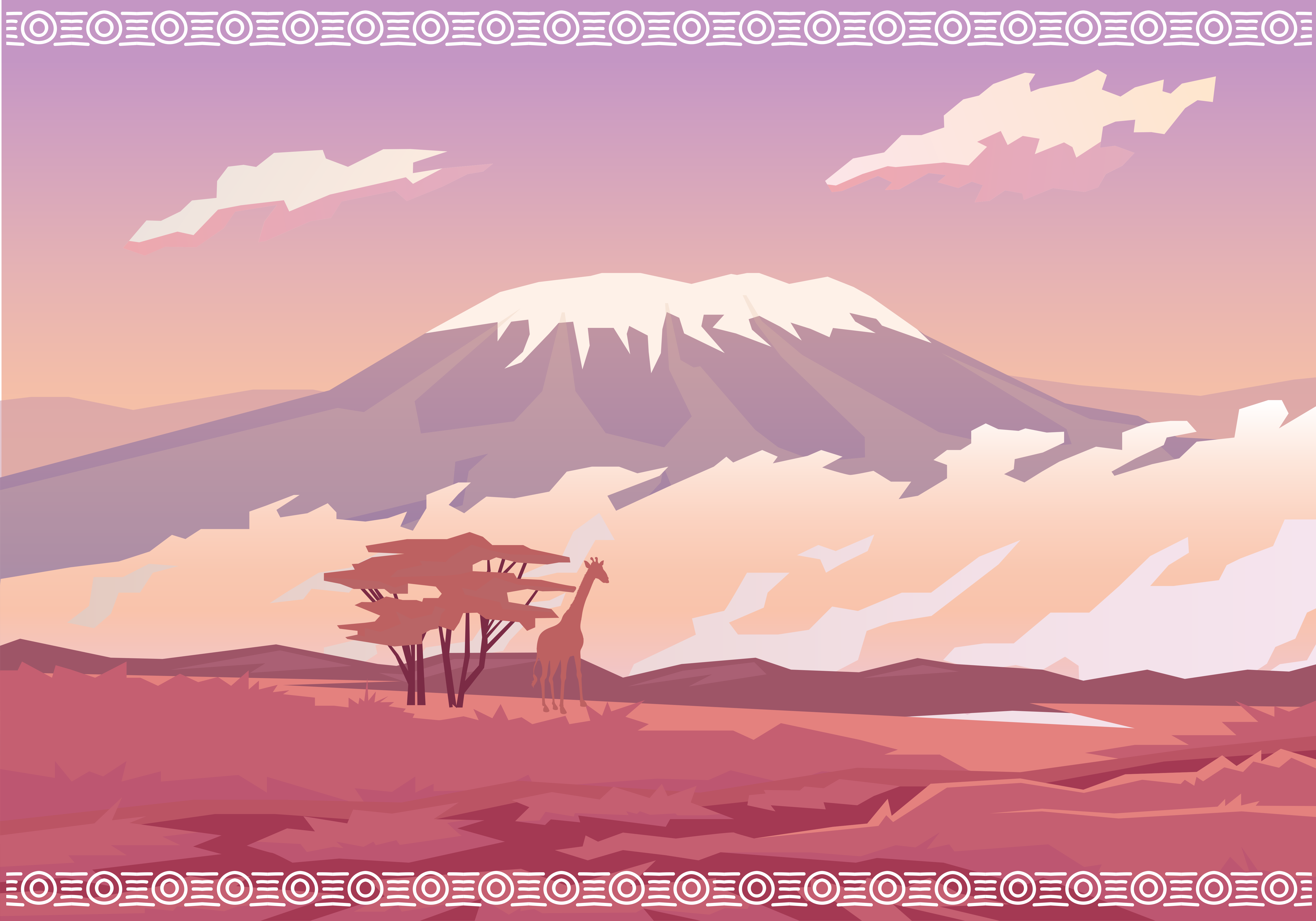 Tapete de vinil kilimanjaro nature - TenStickers