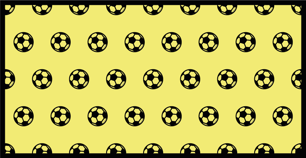 Tapete vinílico de jogos padrão de futebol amarelo - TenStickers