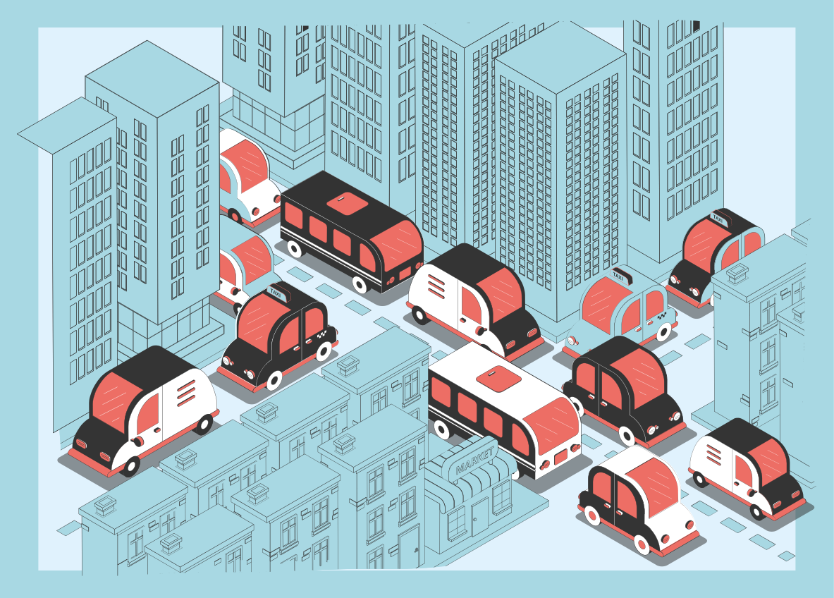 Tapete vinílico de estradas cena de trânsito da cidade - TenStickers