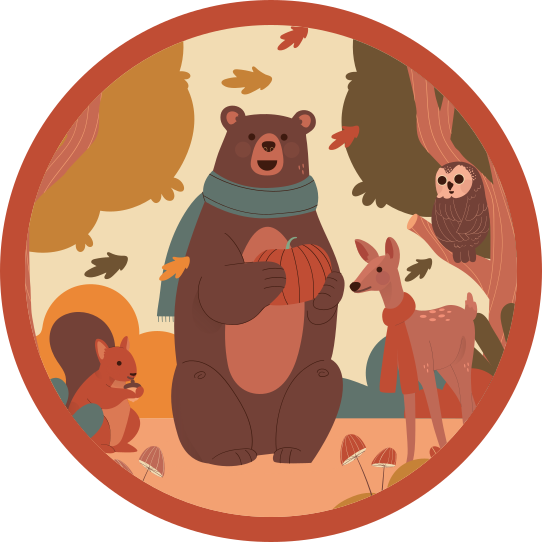 Tapete vinílico para bebés amigos animais da floresta - TenStickers