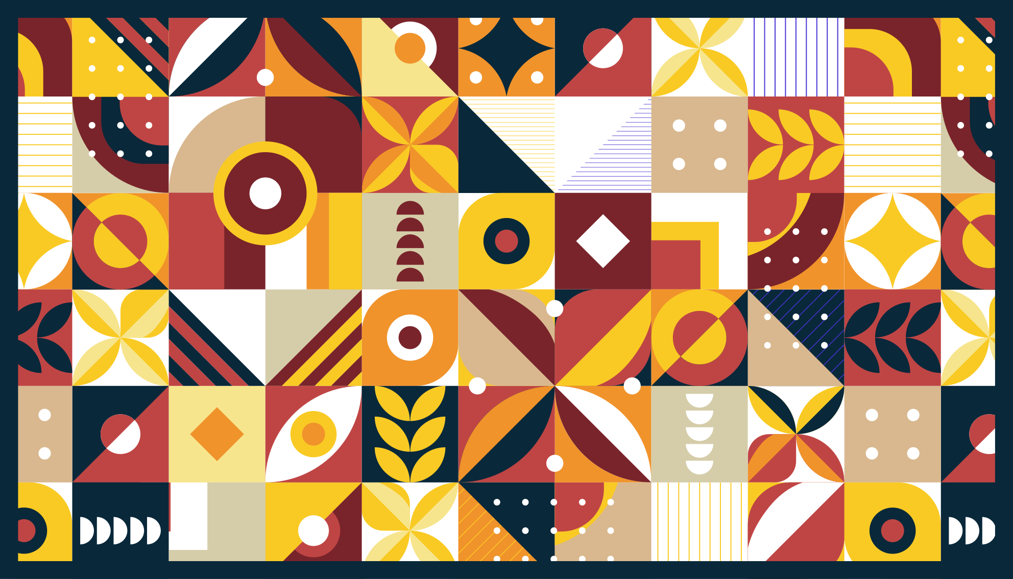 Tapete vinílico azulejos composições animadas - TenStickers