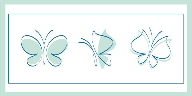 Tapete vinílico de animais motivo trio de borboletas - TenStickers