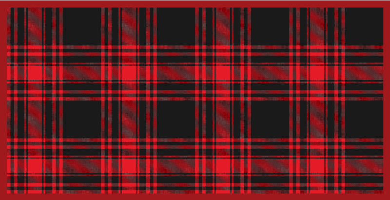 Ladrilhos de cozinha menzies tartan preto vermelho - TenStickers