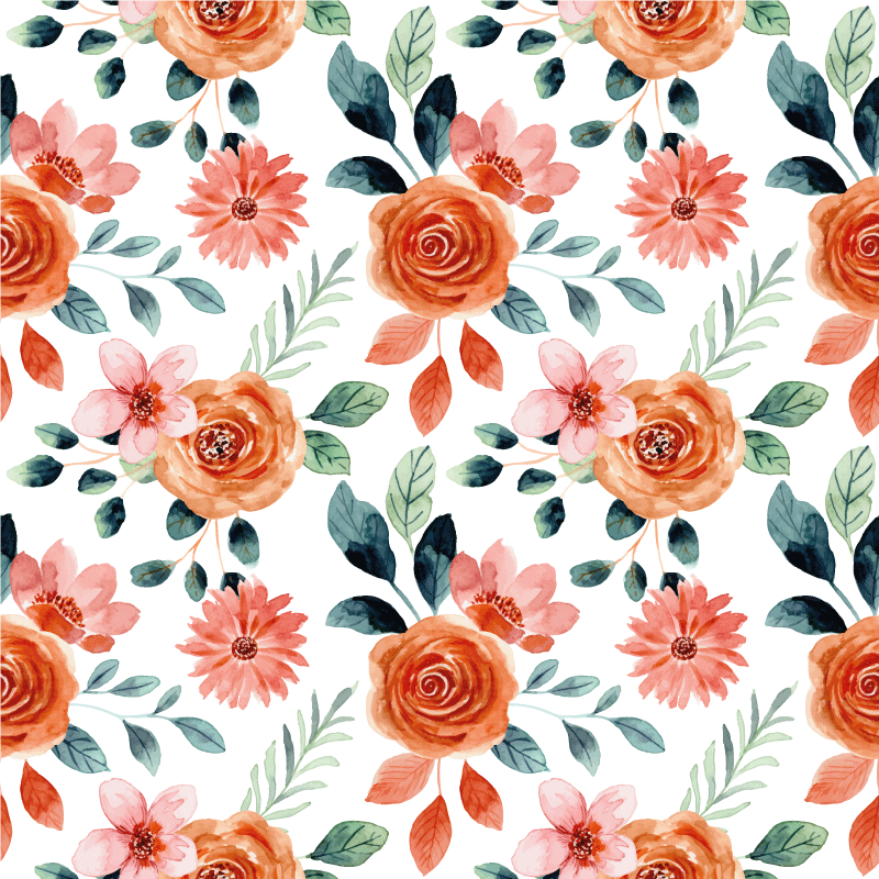 Tapete vinílico flores e plantas deleite florescente - TenStickers