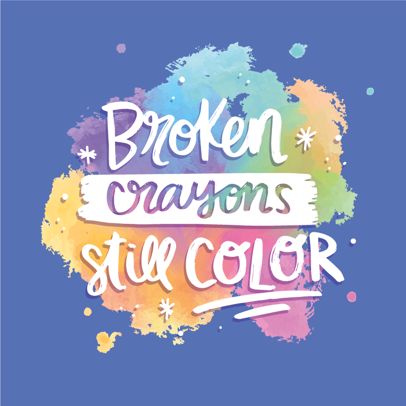 Tapete de vinil estilo aquarela com mensagem colorida - TenStickers