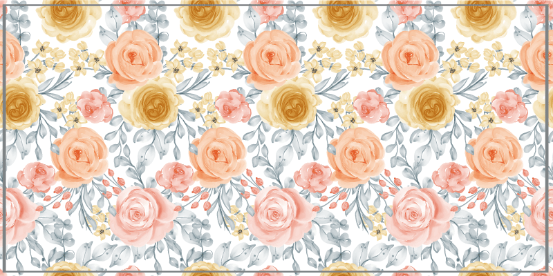 Tapete vinílico hall de entrada emblema da flor - TenStickers