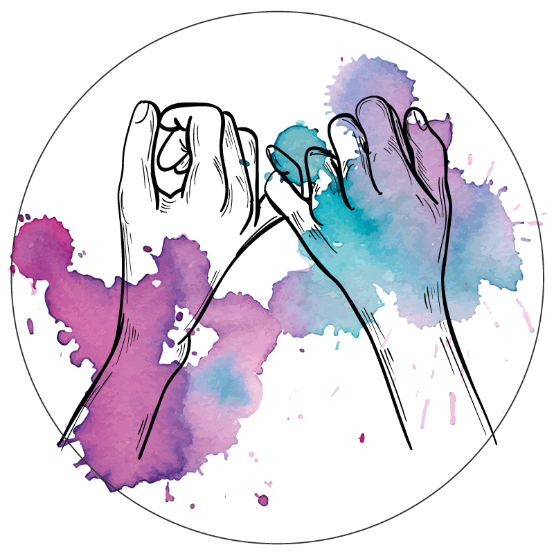 Tapete vinílico juvenil mãos entrelaçadas - TenStickers