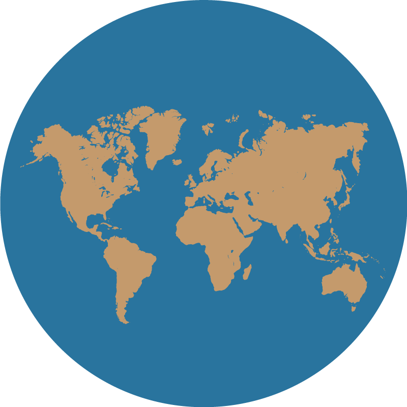 Bela terra com tapete de mapa-múndi oceanos azuis - TenStickers