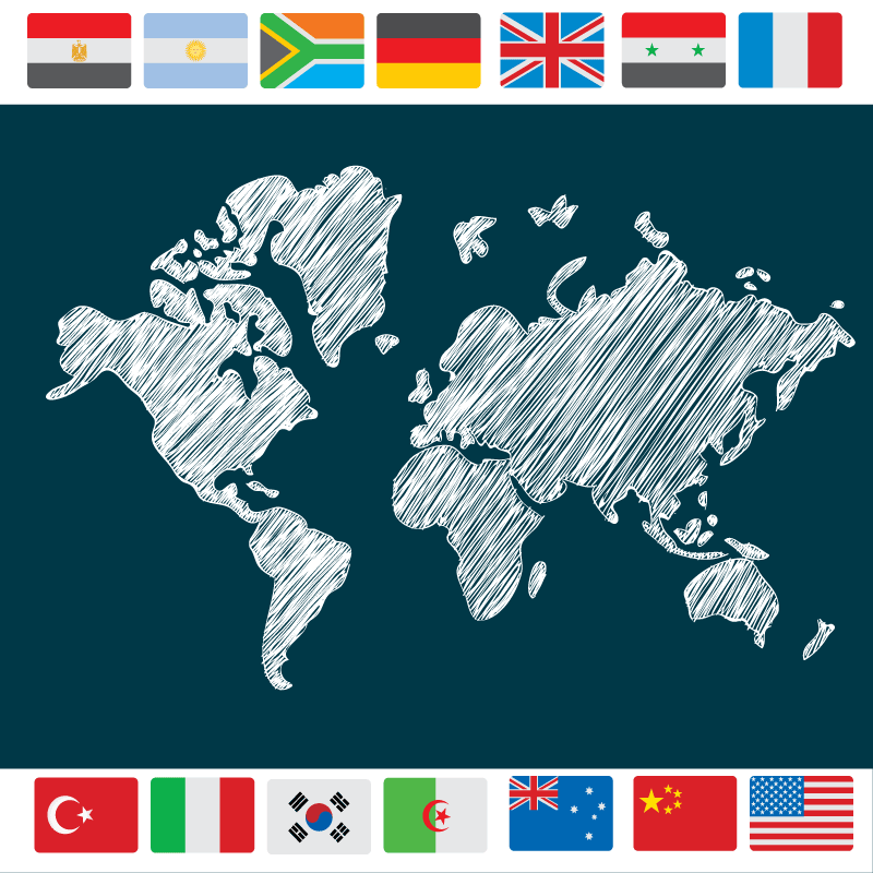 Tapete vinílico de mapa mundial arte de mapa global - TenStickers