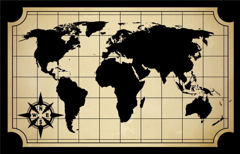Tapete vinílico de mapa mundial design de mapa mundial - TenStickers