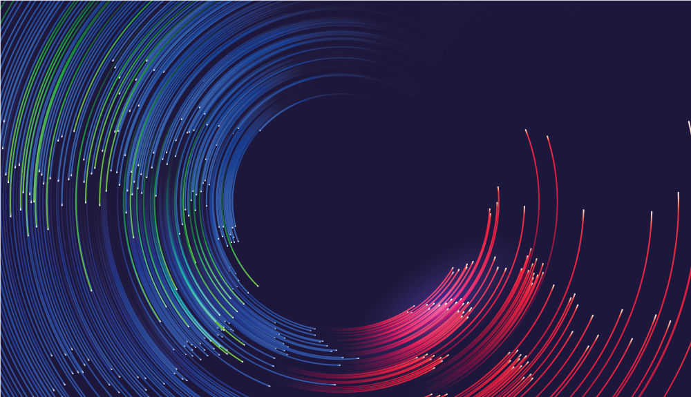 Tapete vinílico moderno ondas coloridas giratórias - TenStickers