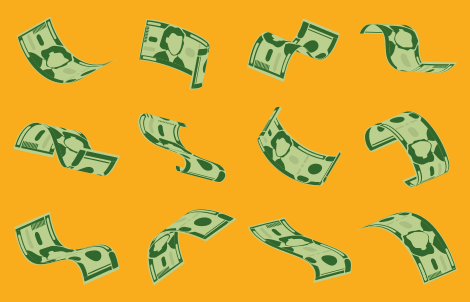 Tapete vinílico moderno padrão de fluxo de dinheiro - TenStickers