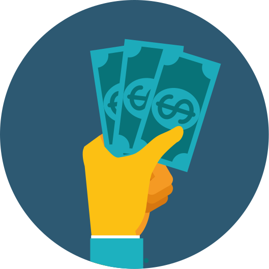 Tapete vinílico para gabinete Mão dos desenhos animados com dinhe - TenStickers