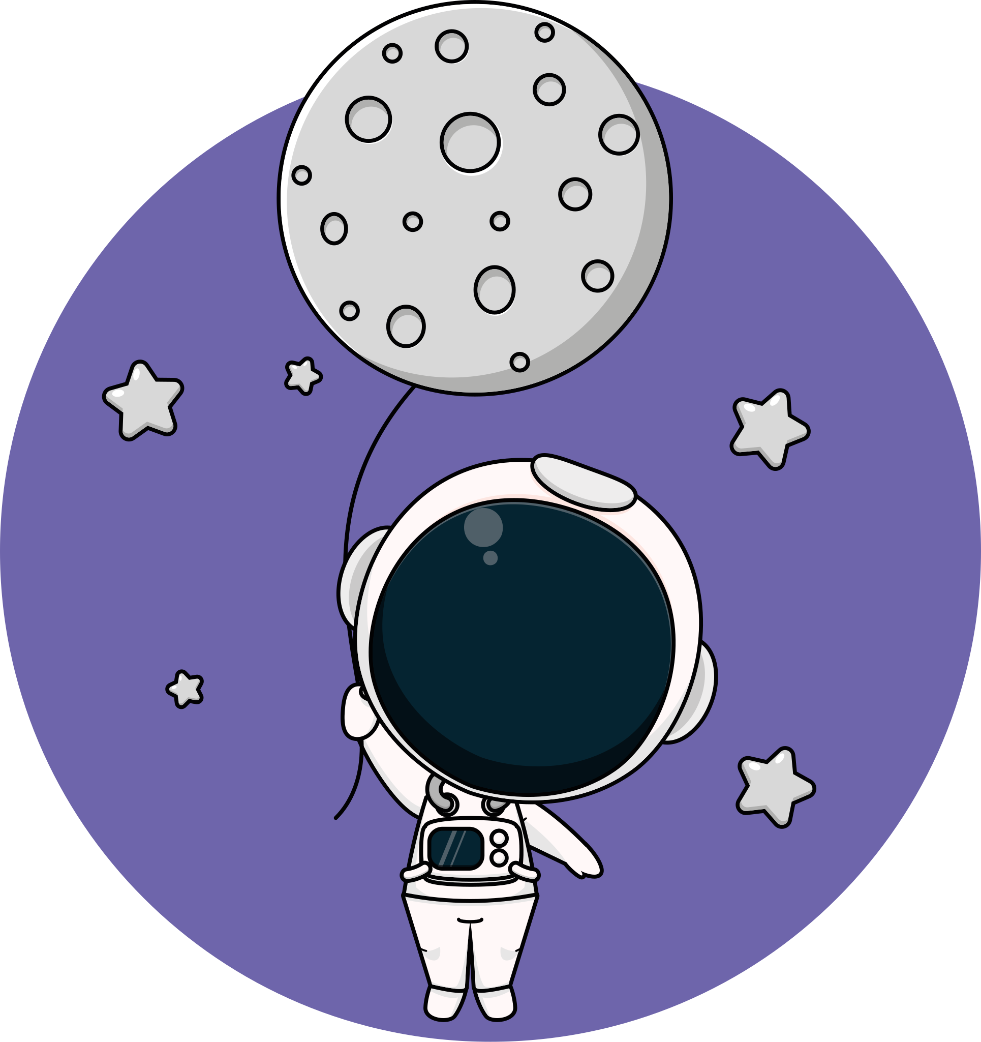 Tapete de vinil para crianças com astronauta e balão lunar - TenStickers