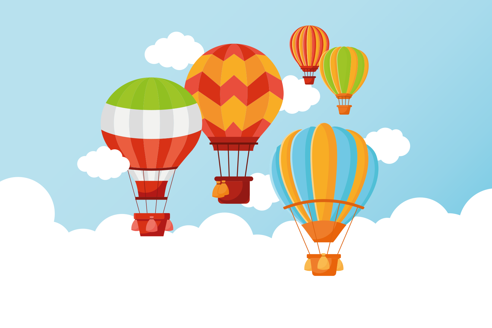 Balões coloridos no tapete de vinil infantil céu - TenStickers