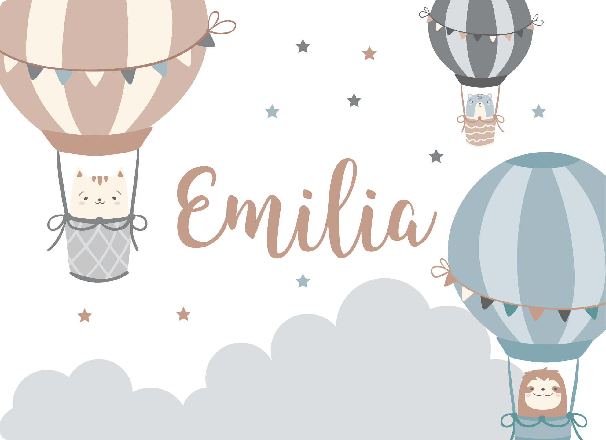 Tapete personalizado de balões de cor pastel - TenStickers