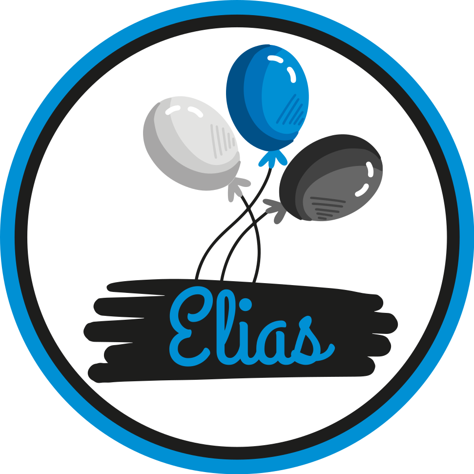 Tapete personalizado balões preto e azul - TenStickers