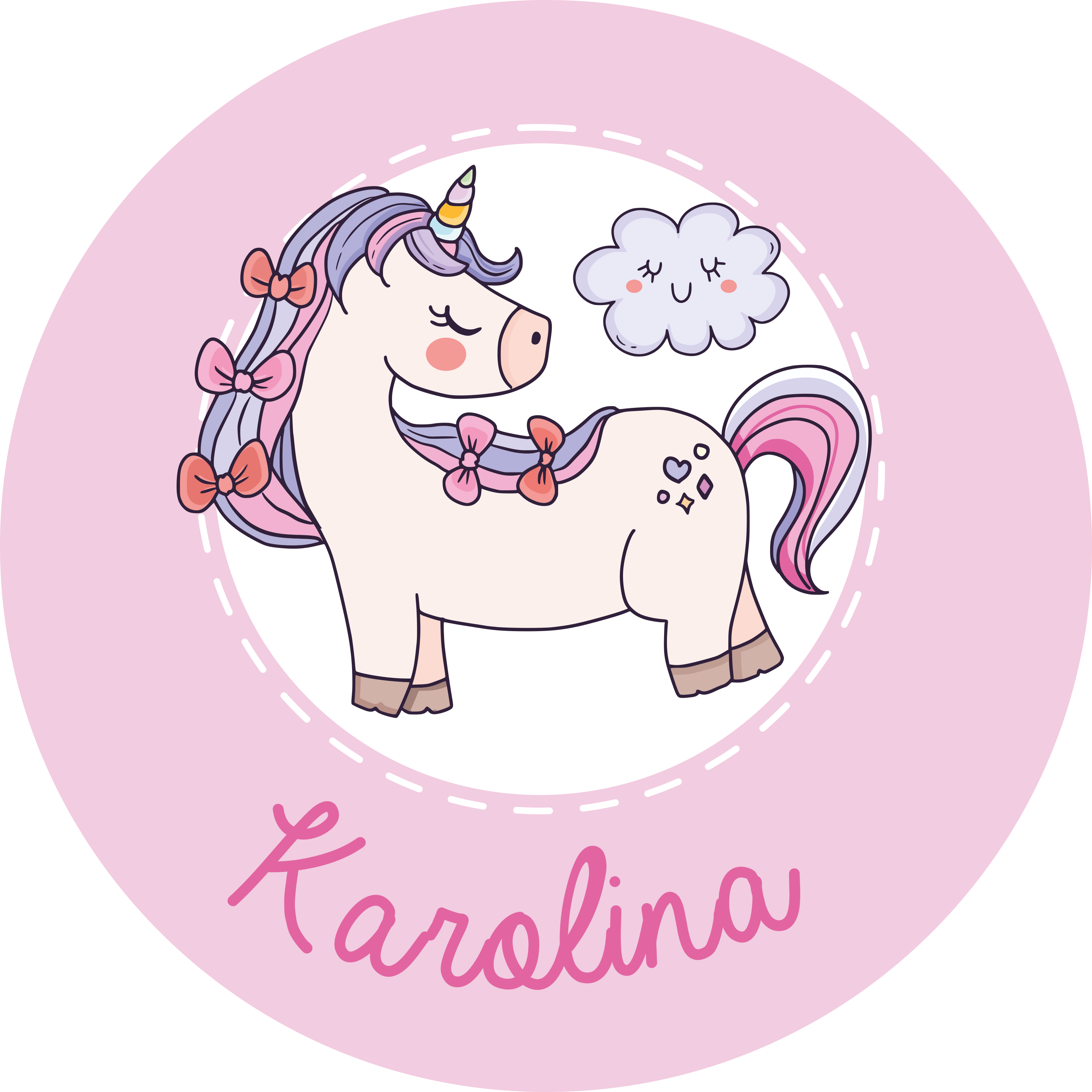 Tapete vinílico com nome de unicórnio - TenStickers