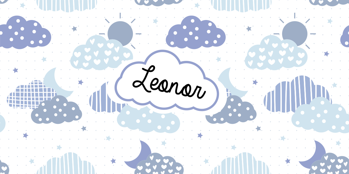 Tapete vinílico com nome padrão de nuvens - TenStickers