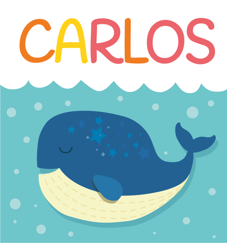 Tapete personalizado infantil de natação de baleia - TenStickers