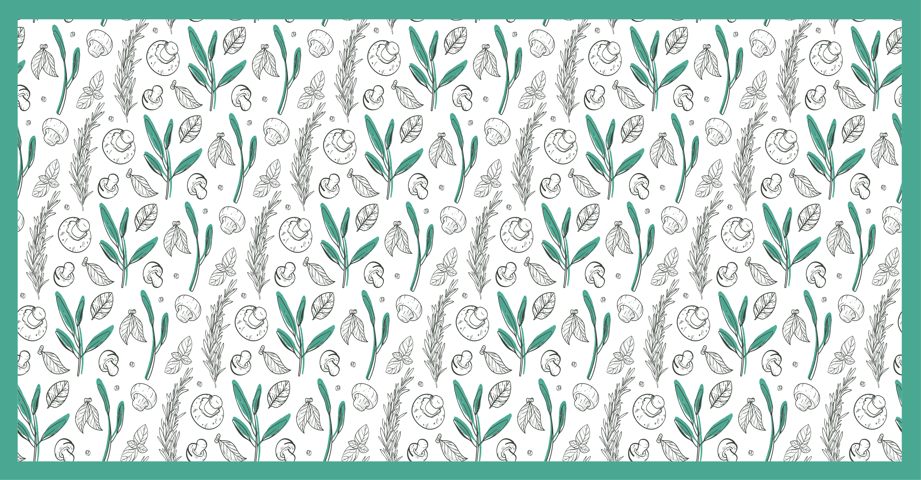 Cogumelos e folhas de piso de cozinha - TenStickers