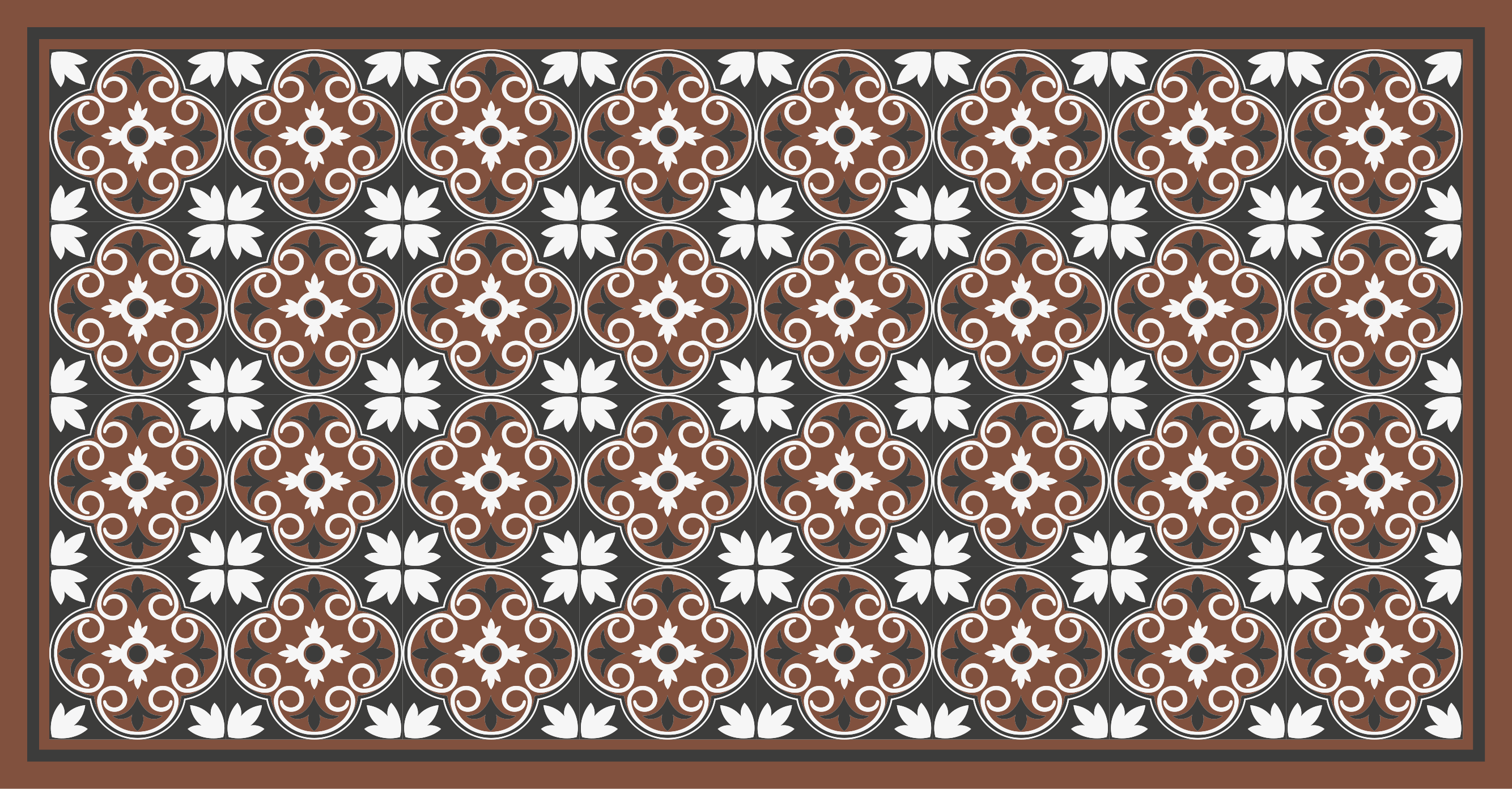 Tapete vinílico mosaico arranjo floral complexo - TenStickers