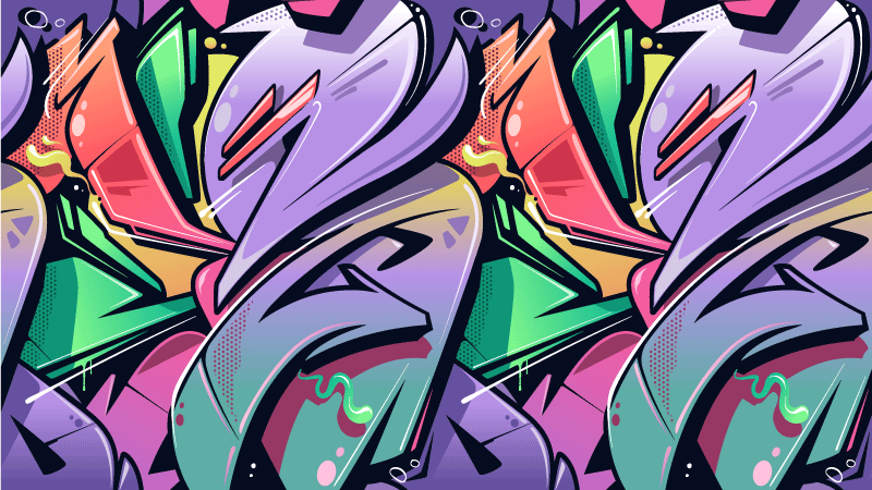 Tapete de textura de arte de rua de graffiti colorido - TenStickers