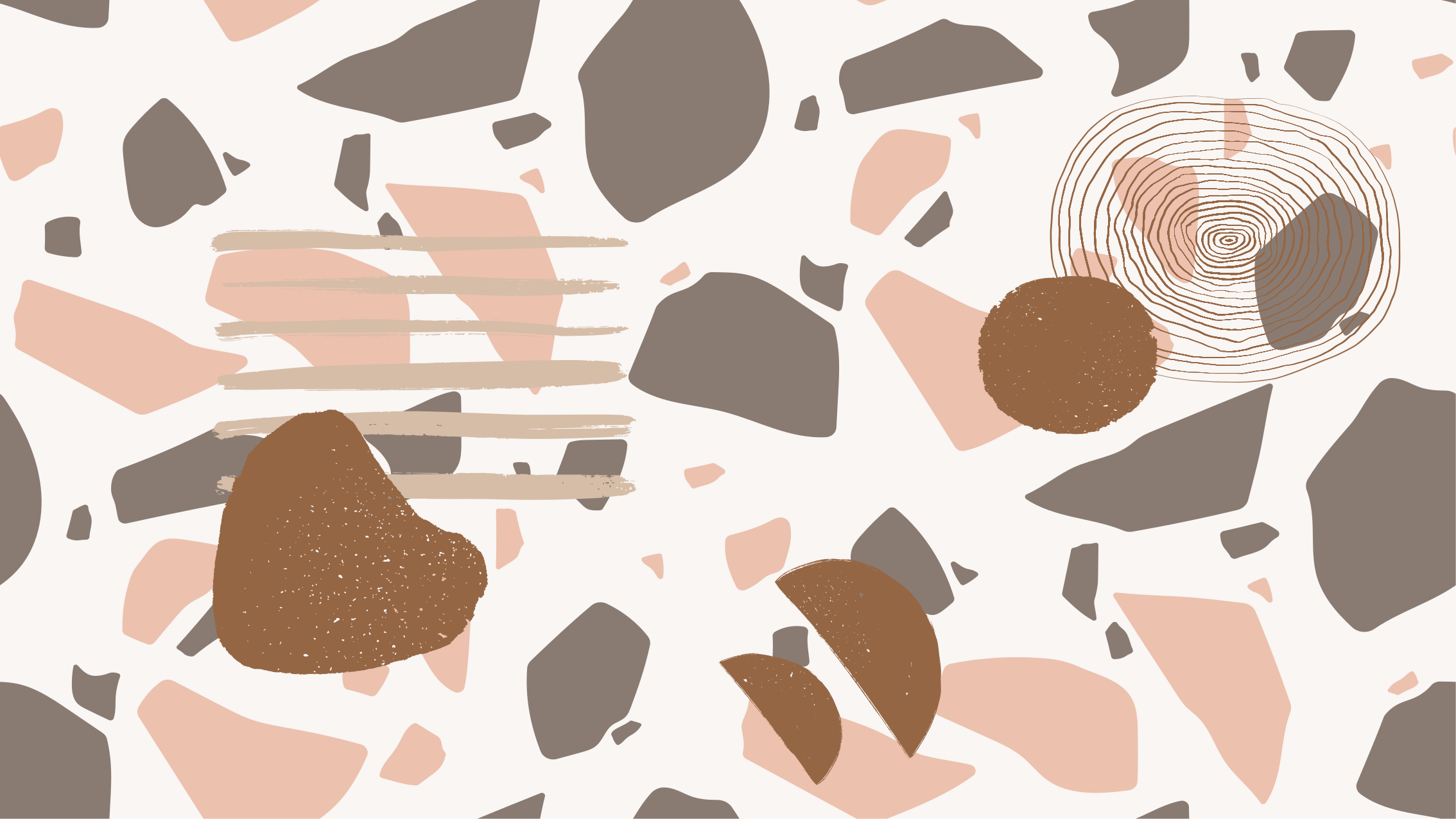 Terrazzo pastel com figuras tapete minimalista - TenStickers