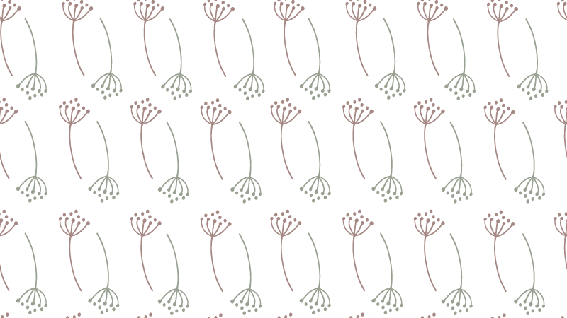 Tapete vinílico flores e plantas padrão de caule floral - TenStickers