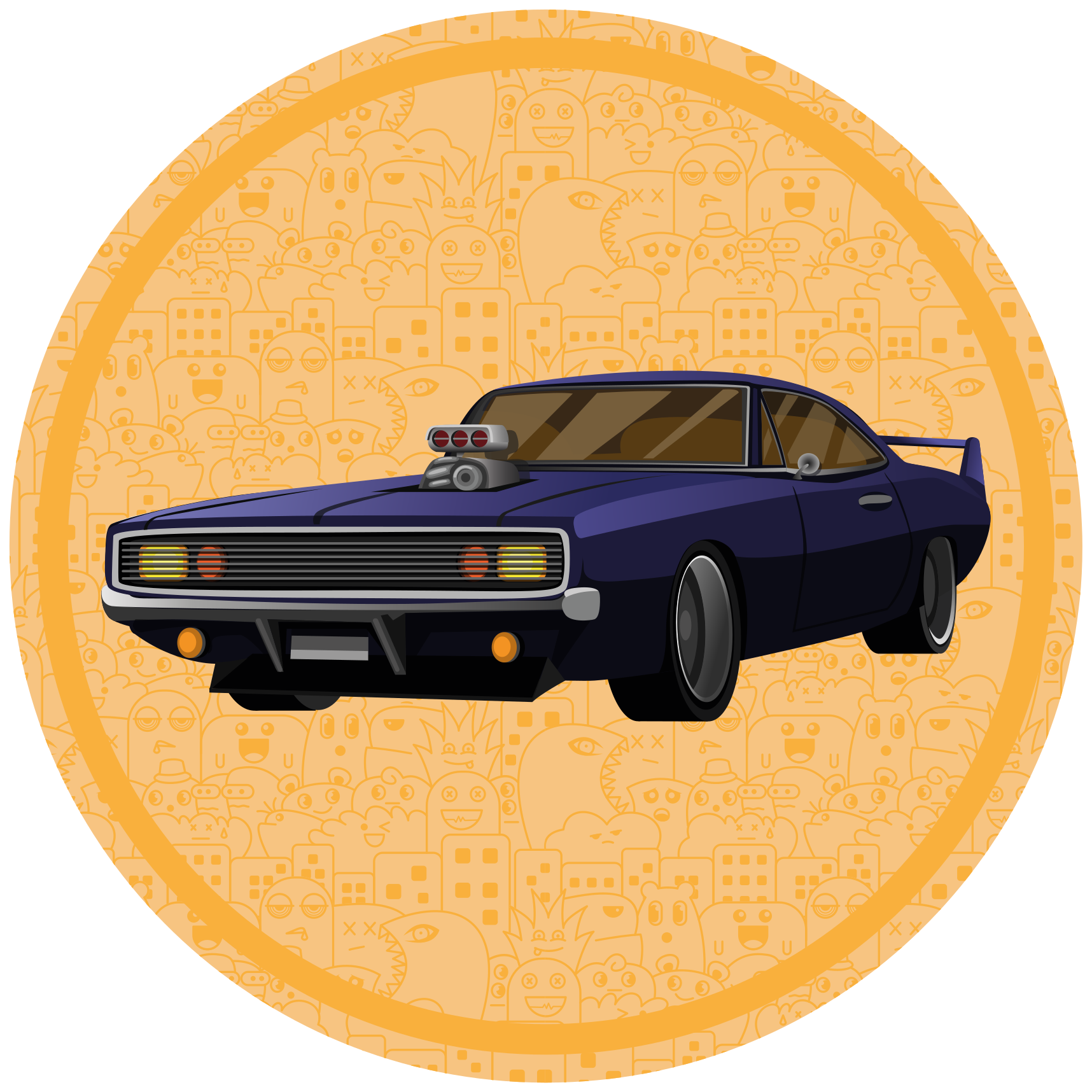 Tapete vinílico juvenil muscle car clássico - TenStickers