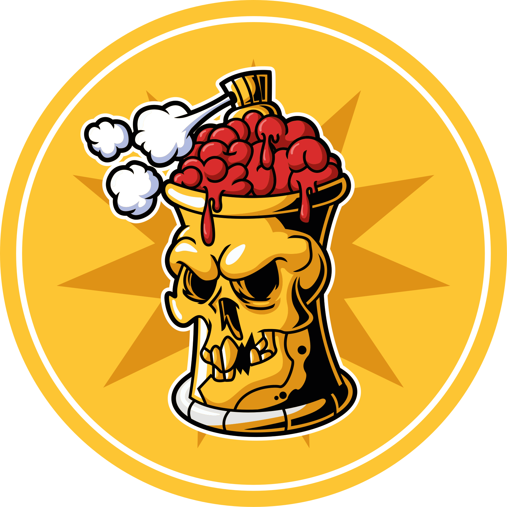 Tapete vinílico juvenil tigela de cérebro de caveira - TenStickers