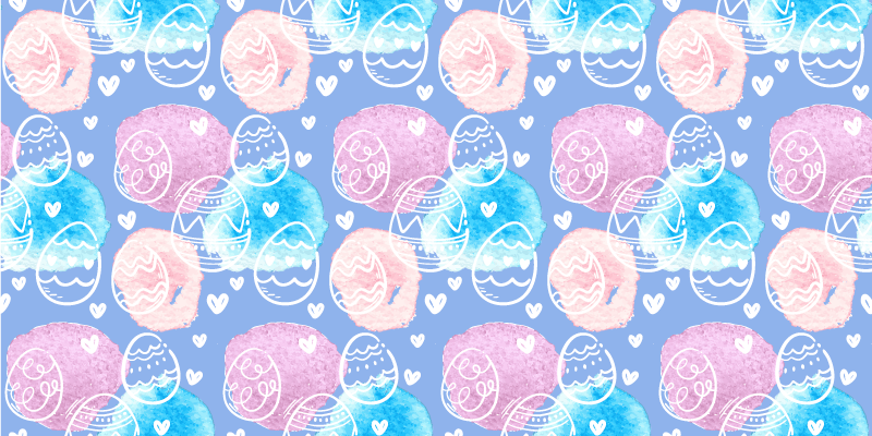 Rosa (tapete de vinil de criança de ovos de páscoa aquarela azul - TenStickers