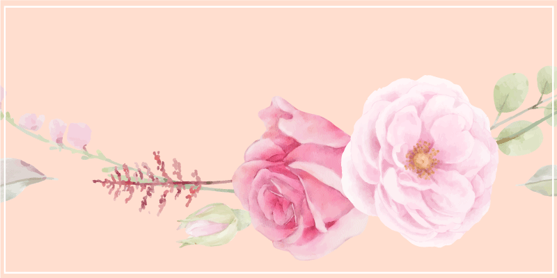 Aquarela rosa com tapete floral de duas rosas - TenStickers